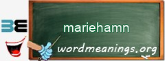 WordMeaning blackboard for mariehamn